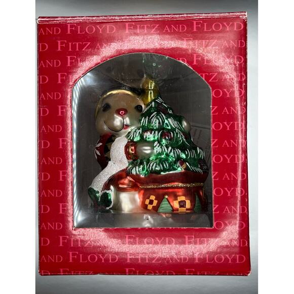 Fitz and Floyd Vintage Blown Glass Ornament LODGE RABBIT In Box - Picture 8 of 10